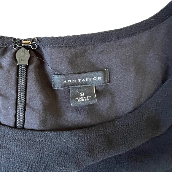 Ann Taylor- Black, Pleated, Round Neck, Peplum Tank Top, Size 8 - Picture 7 of 7